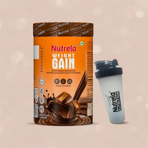 Patanjali Nutrela Weight Gain Chocolate Flavour + FREE Shaker 500g